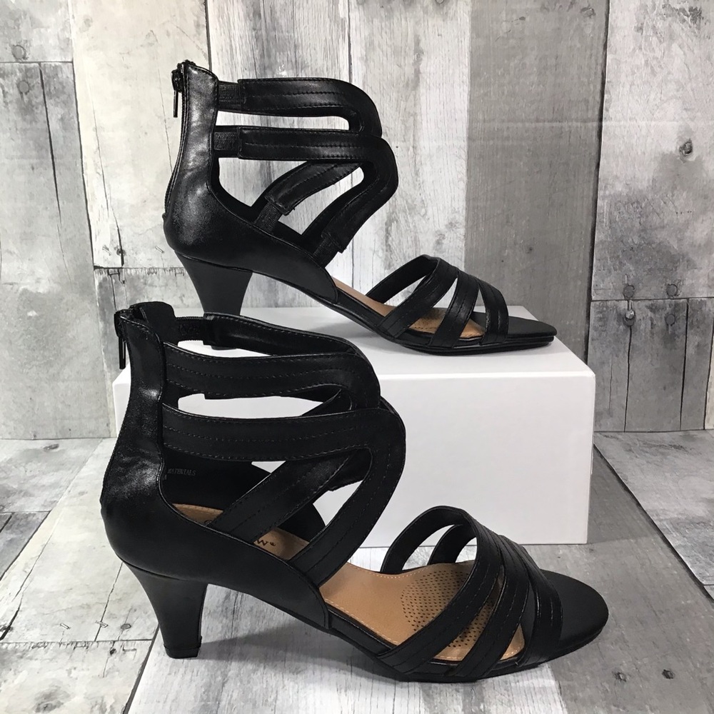 Comfortview Black Stylish Heeled Sandals NWOT
